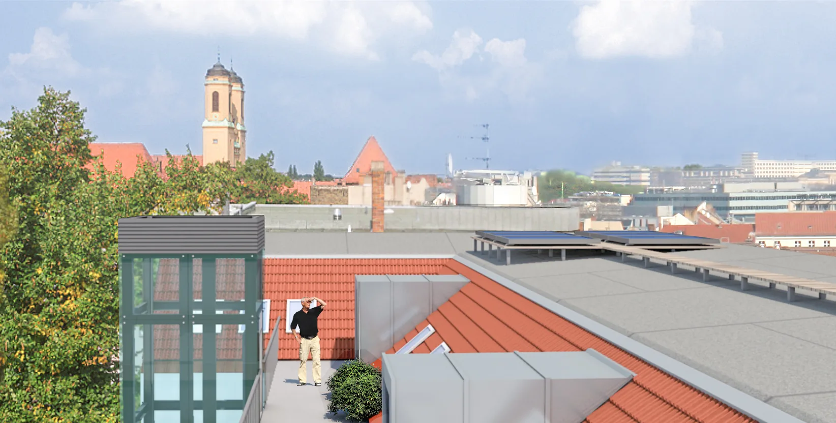 Frauenlobstraße, Visualisierung mit Veranda und Fahrstuhl